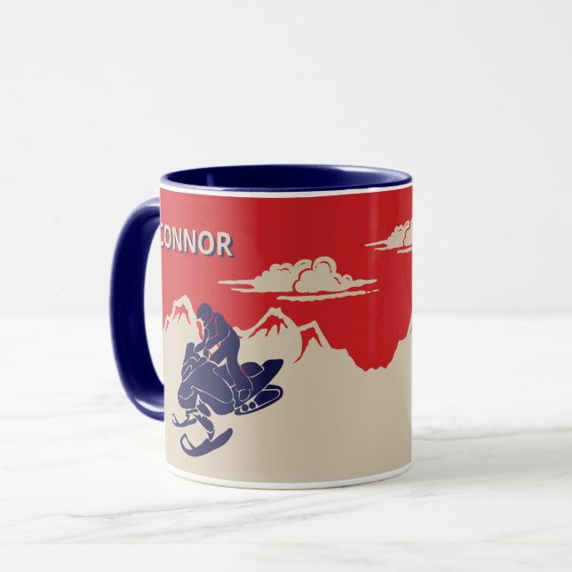 For Snowmobilers Snowmobile Graphic Personalized Mug (Front Left)