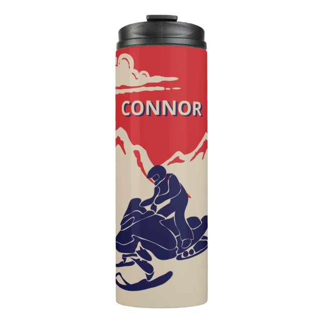 For Snowmobilers Snowmobile Graphic Personalized Thermal Tumbler (Front)