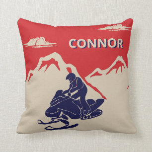 For Snowmobilers Snowmobile Graphic Personalized Throw Pillow