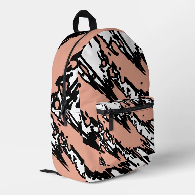 For Soft Souls – Blush Beige Abstract Backpack (Back Corner Left)
