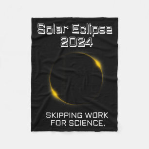 For Solar Eclipse Skipping Work Science Fleece Blanket