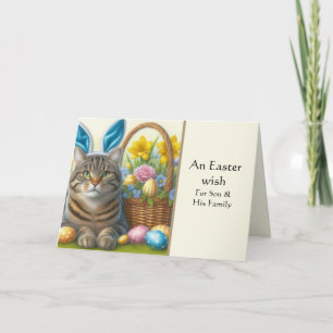 For Son and Family Happy Easter Greeting Card