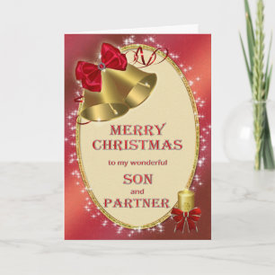 For son and partner, traditional Christmas card