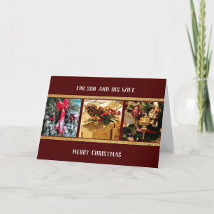 For Son and Wife Christmas Holiday Greeting Card