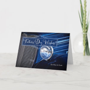 for Son in Law Father's Day Blue Classic Car Card