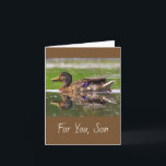 For Son Mallard Duck Nature Birthday Card<br><div class="desc">Beautiful card for a special son featuring a mallard duck enjoying the river. Nice for the guy who loves nature and the outdoors. Personalize the message and create your own meaningful greeting. Photo ©Christine Greenspan</div>
