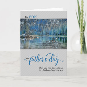 for Son Nature Theme Kayak Father's Day Card