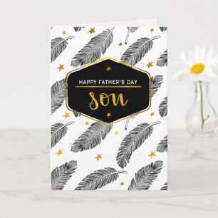 For Son on Father's Day Custom Greeting Cards