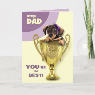 For Stepfather on Father's Day. Cute Puppy Card