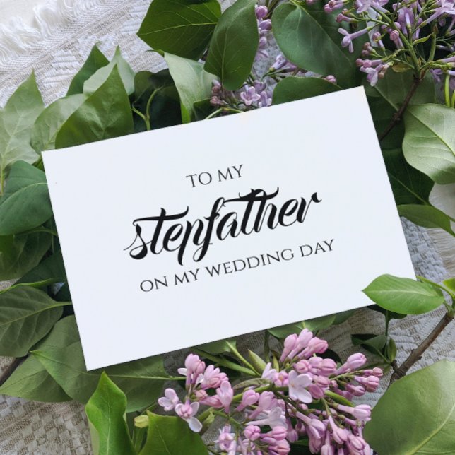 For Stepfather White Wedding Thank You Foil Card (In Situ Wedding)