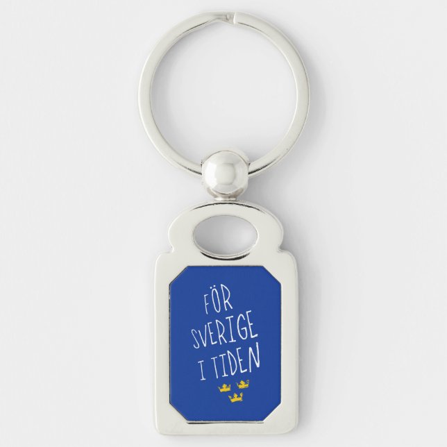 För Sverige i Tiden Keyring, Sweden Motto Keychain (Front)