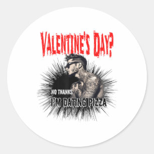 For Tattooed Single Man Inked Man Anti Valentine’s Classic Round Sticker