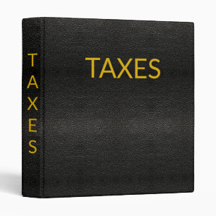 FOR TAXES RECORDS - FAKE BLACK LEATHER3RING BINDER