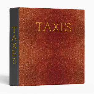 FOR TAXES RECORDS - FAKE BROWN LEATHER3RING BINDER