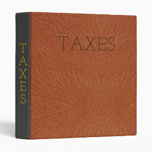 FOR TAXES RECORDS - FAKE BROWN LEATHER3RING BINDER