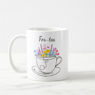 For-Tea 40th Birthday Whimsical Colorful Floral Coffee Mug