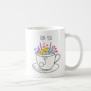 For-Tea 40th Birthday Whimsical Colourful Floral Coffee Mug
