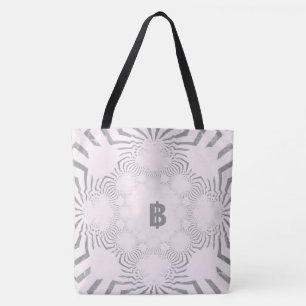 For The Bride B Monogram Logo White Zebra Pattern Tote Bag