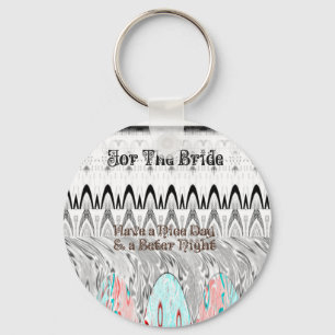 For the Bride White and Black Edgy design Keychain