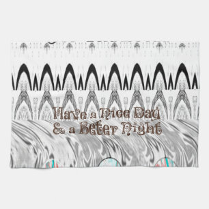 For the Bride White and Black Edgy design Kitchen Towel