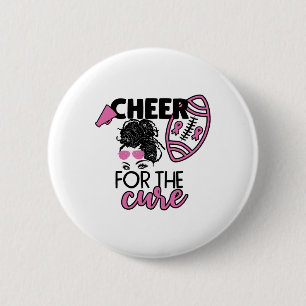 For The Cure Football Breast Cancer Awareness 2 Inch Round Button