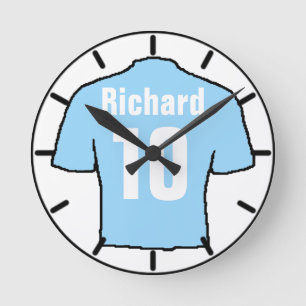 For the Football Fan. Football Club Round Clock