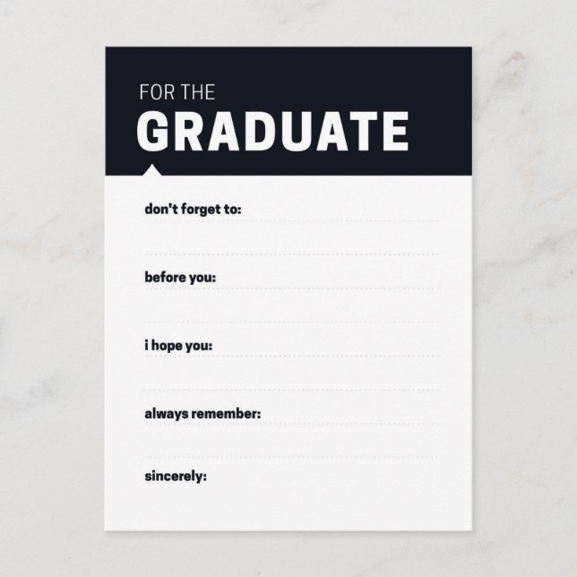 For the Grad Keepsake Advice Cards (Front)