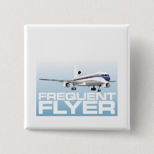 For the jet setter: Frequent flyer 2 Inch Square Button