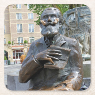 For the Love of a Good Book - Brussels, Belgium Square Paper Coaster