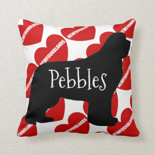 For the Love of a Newfoundland Dog Throw Pillow