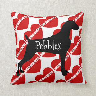 For the Love of a Weimaraner Dog Throw Pillow