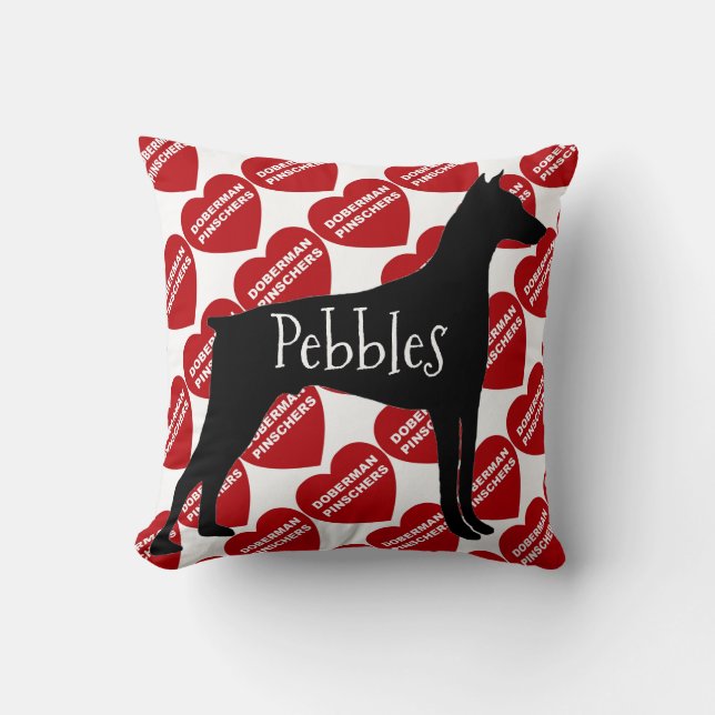 For the Love of an Doberman Pinscher Dog Throw Pillow (Front)