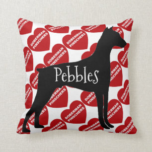 For the Love of an Doberman Pinscher Dog Throw Pillow