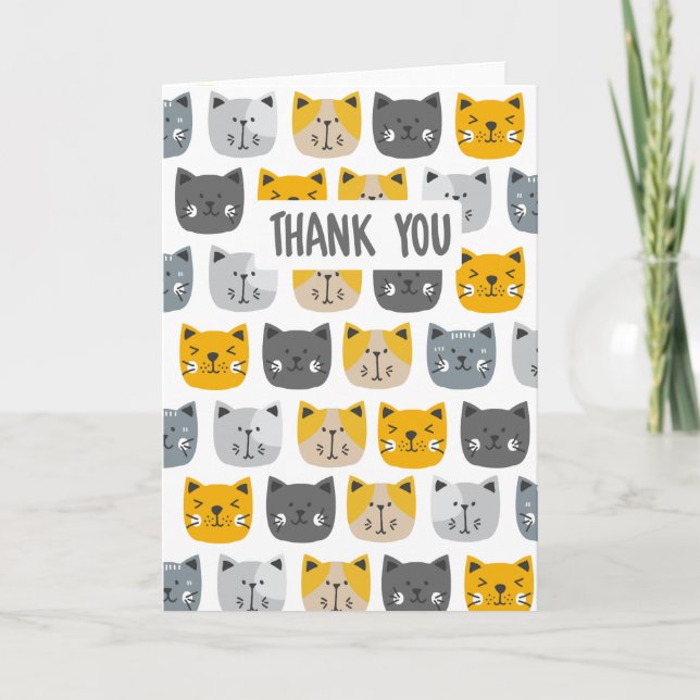 For the Love of Cats Thank You Card (Front)