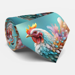 For The Love Of Chickens Rainbow Pastel Chicken, Tie