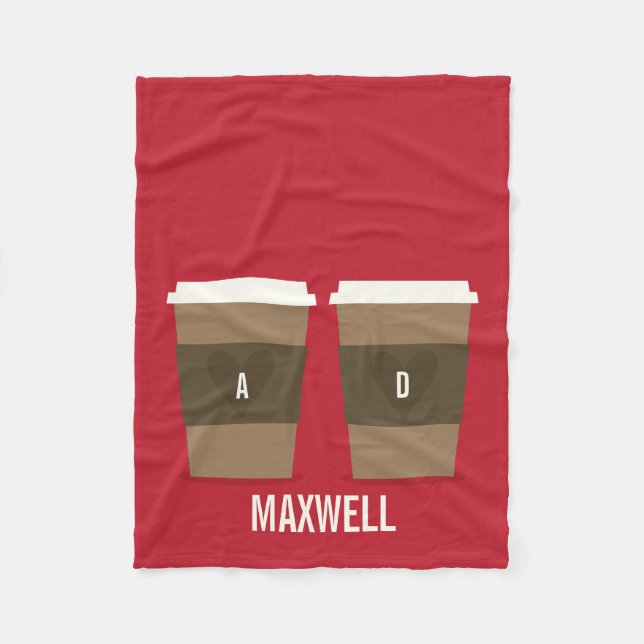 For the Love of Coffee Fleece Blanket (Front)