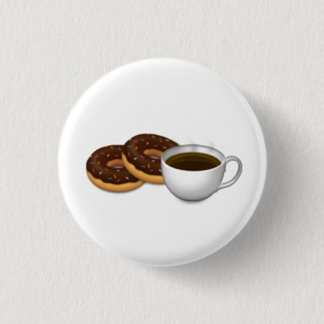 For the love of Doughnuts and Coffee! 1 Inch Round Button (Front)