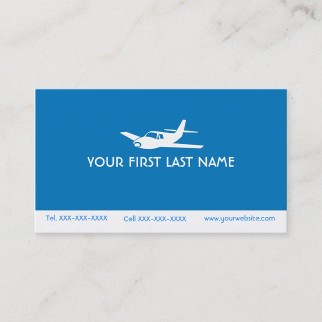 For the Love of Flying blue airplane symbol cards (Front)