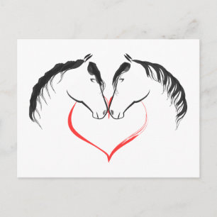 For the love of horses postcard