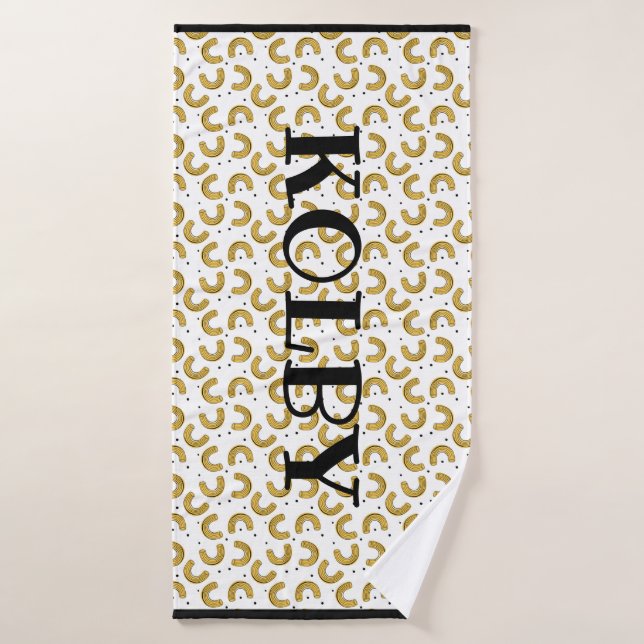 For the Love of Mac and Cheese Personalized Towel (Bath Towel)