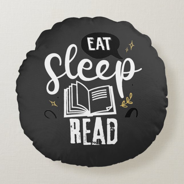 For The Love of Reading Round Pillow (Front)