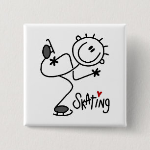 For the Love of Skating Tshirts and Gifts 2 Inch Square Button