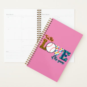 For The Love Of The Game Baseball Mom Leopard Planner