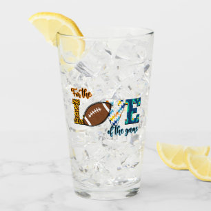 For The Love Of The Game Football Mom Leopard Glass