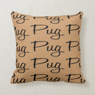 For the Love of the Pugs Throw Pillow