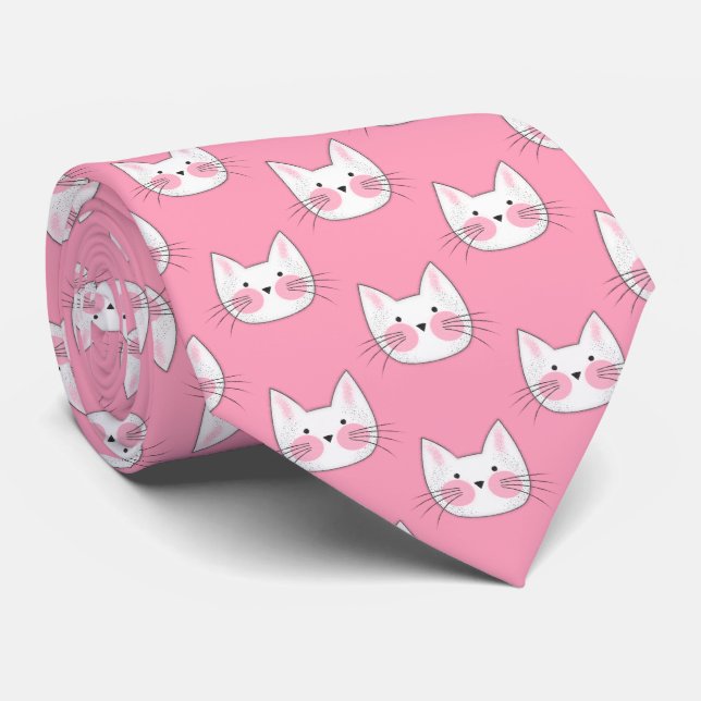 For the Man Who Loves Cats Funny Kitten Faces Tie (Rolled)