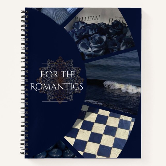 For the romantics (blue) notebook (Front)