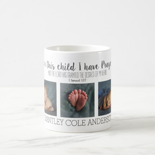 For this Child I have Prayed Baby Photo Mug (Center)