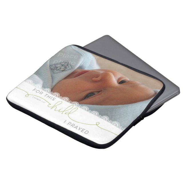 For this Child I Prayed - 1 Samuel 1:27 Laptop Sleeve (Front Top)