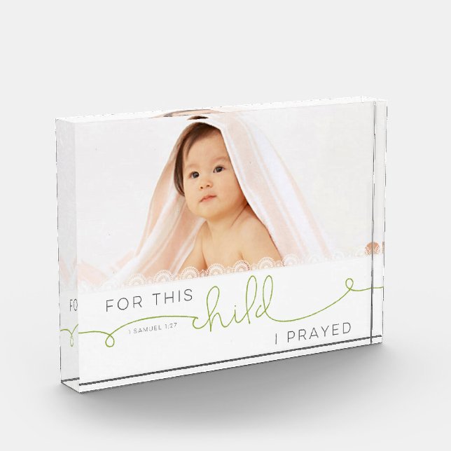 For this Child I Prayed - 1 Samuel 1:27 Photo Block (Left)